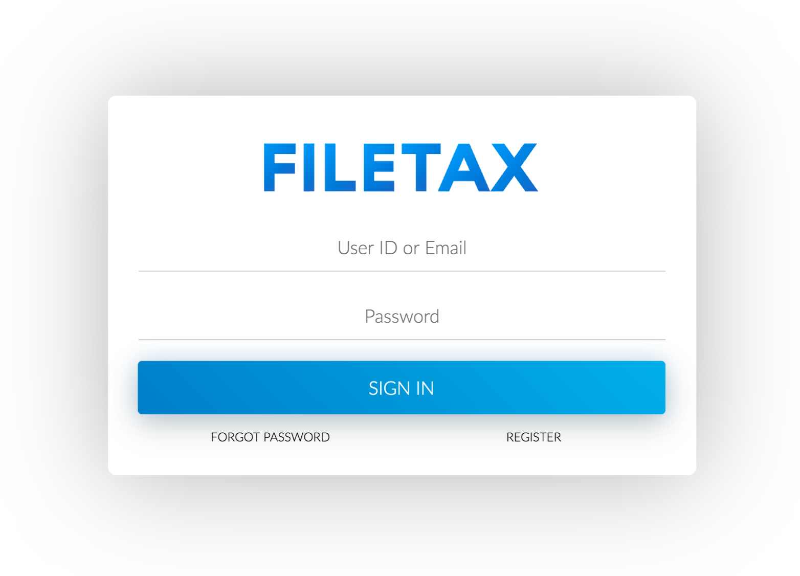 Filetax Login UI